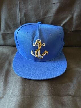 New Blue Snapback Cap with Embroidered Anchor